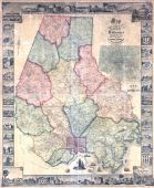 Baltimore County 1857 Wall Map with Inserts 44x53, Baltimore County 1857 Wall Map with Inserts